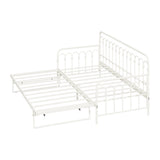 Oikiture Trundle Bed Frame Daybed Single Size Base Metal Beige