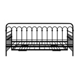 Oikiture Trundle Bed Frame Daybed Single Size Base Metal Black - 45-Degree Angle