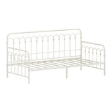 Oikiture Metal Daybed Frame Single Size Sofa Bed Steel Slat Beige