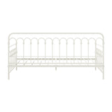 Oikiture Metal Daybed Frame Single Size Sofa Bed Steel Slat Beige