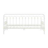 Oikiture Metal Daybed Frame Single Size Sofa Bed Steel Slat Beige - Top-Down View