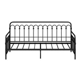 Oikiture Metal Daybed Frame Single Size Sofa Bed Steel Slat Black