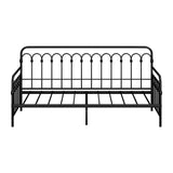 Oikiture Metal Daybed Frame Single Size Sofa Bed Steel Slat Black - Extra Image