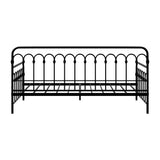 Oikiture Metal Daybed Frame Single Size Sofa Bed Steel Slat Black