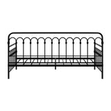 Oikiture Metal Daybed Frame Single Size Sofa Bed Steel Slat Black - Close-Up Angle