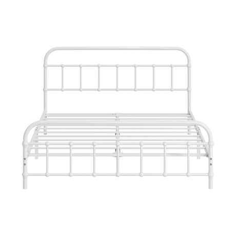 Oikiture Bed Frame Metal Bed Base Double Size Bed Platform White