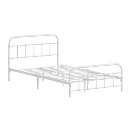 Oikiture Bed Frame Metal Bed Base King Single Size Bed Platform White