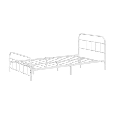 Oikiture Bed Frame Metal Bed Base King Single Size Bed Platform White
