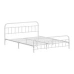 Oikiture Bed Frame Metal Bed Base Queen Size Bed Platform White
