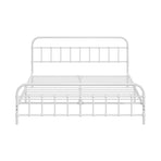 Oikiture Bed Frame Metal Bed Base Queen Size Bed Platform White