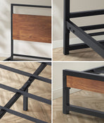Oikiture Metal Bed Frame King Single Size Beds Base Platform Wood