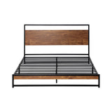 Oikiture Metal Bed Frame King Size Beds Platform Wood - Front View