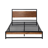 Oikiture Metal Bed Frame King Single Size Wooden - Side View