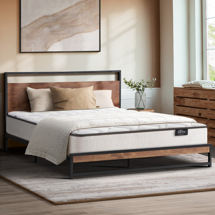 Oikiture Metal Bed Frame Queen Size Beds Platform with Mattress, image 10