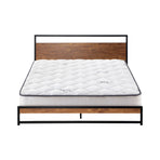 Oikiture Metal Bed Frame Queen Size Beds Platform with Mattress, image 2