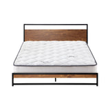 Oikiture Metal Bed Frame Queen Size Beds Platform with Mattress - Front View