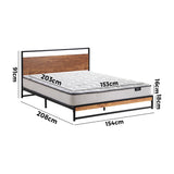 Oikiture Metal Bed Frame Queen Size Beds Platform with Mattress - Close-Up Angle