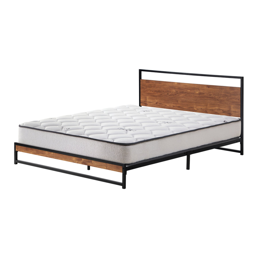 Oikiture Metal Bed Frame Queen Size Beds Platform with Mattress, image 3