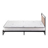 Oikiture Metal Bed Frame Queen Size Beds Platform with Mattress - Top-Down View