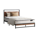 Oikiture Metal Bed Frame Single Size Beds Platform with Mattress