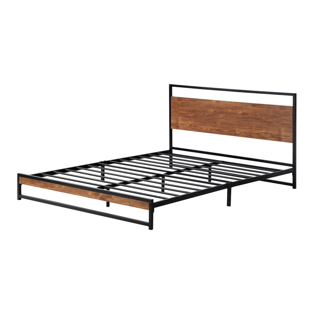 Oikiture Metal Bed Frame Queen Size Wooden