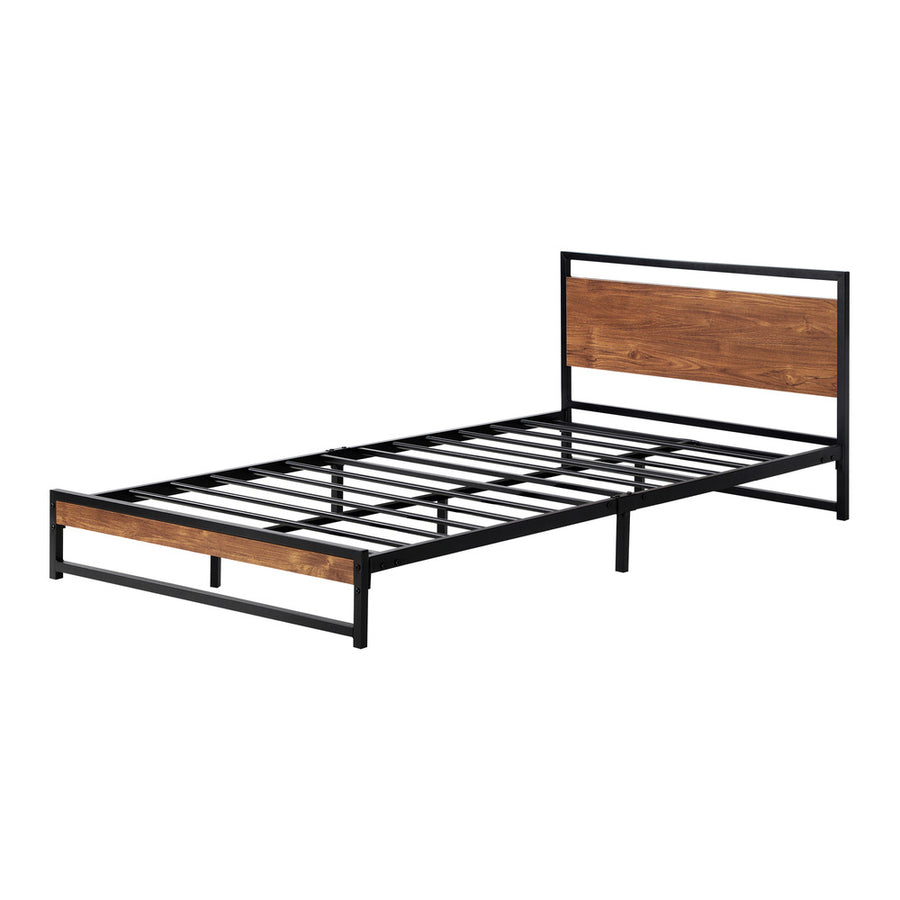 Oikiture Metal Bed Frame Single Size Beds Platform Wood, image 6