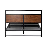 Oikiture Metal Bed Frame Single Size Beds Platform Wood - Low Angle