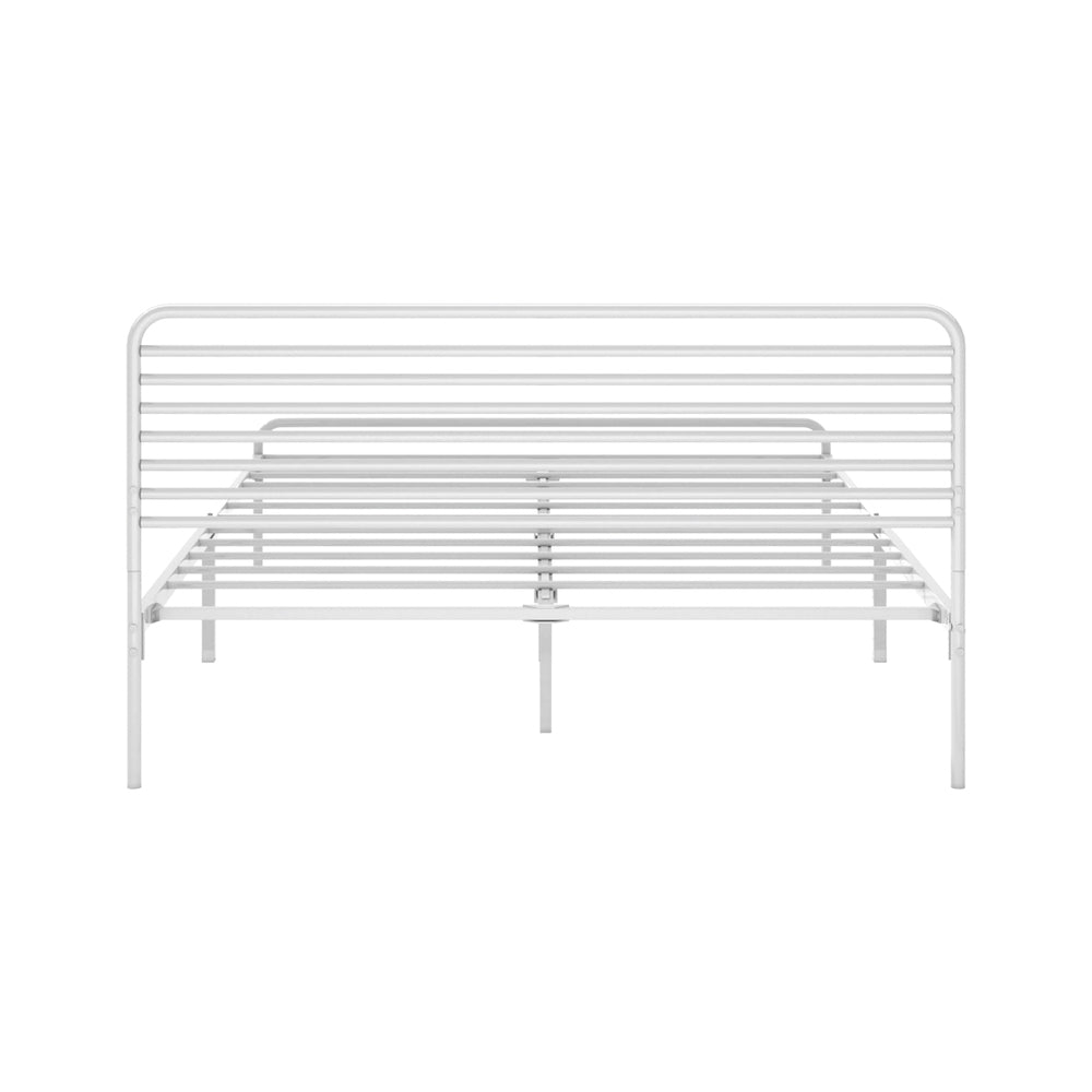 Oikiture Metal Bed Frame Double Size Platform White