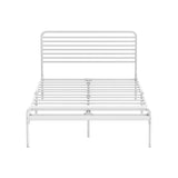 Oikiture Metal Bed Frame King Single Platform White