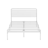 Oikiture Metal Bed Frame King Single Platform White - Top-Down View