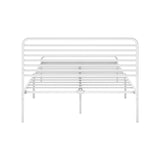 Oikiture Metal Bed Frame King Single Platform White - 45-Degree Angle
