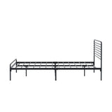 Oikiture Queen Metal Bed Frame Railing-style Black - Close-Up Angle