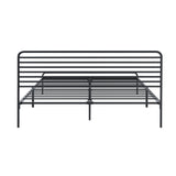 Oikiture Queen Metal Bed Frame Railing-style Black - 45-Degree Angle