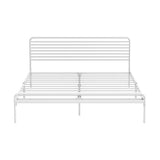 Oikiture Metal Bed Frame Queen Size Platform White