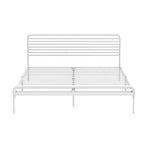 Oikiture Metal Bed Frame Queen Size Platform White