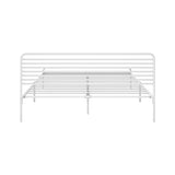 Oikiture Metal Bed Frame Queen Size Platform White