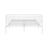 Oikiture Metal Bed Frame Queen Size Platform White - Side View