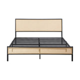 Oikiture Metal Bed Frame Double Size with Rattan Board - Extra Image