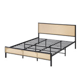 Oikiture Metal Bed Frame King Size with Rattan Board - Top-Down View