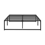 Oikiture Metal Bed Frame Double Size Beds Platform Black