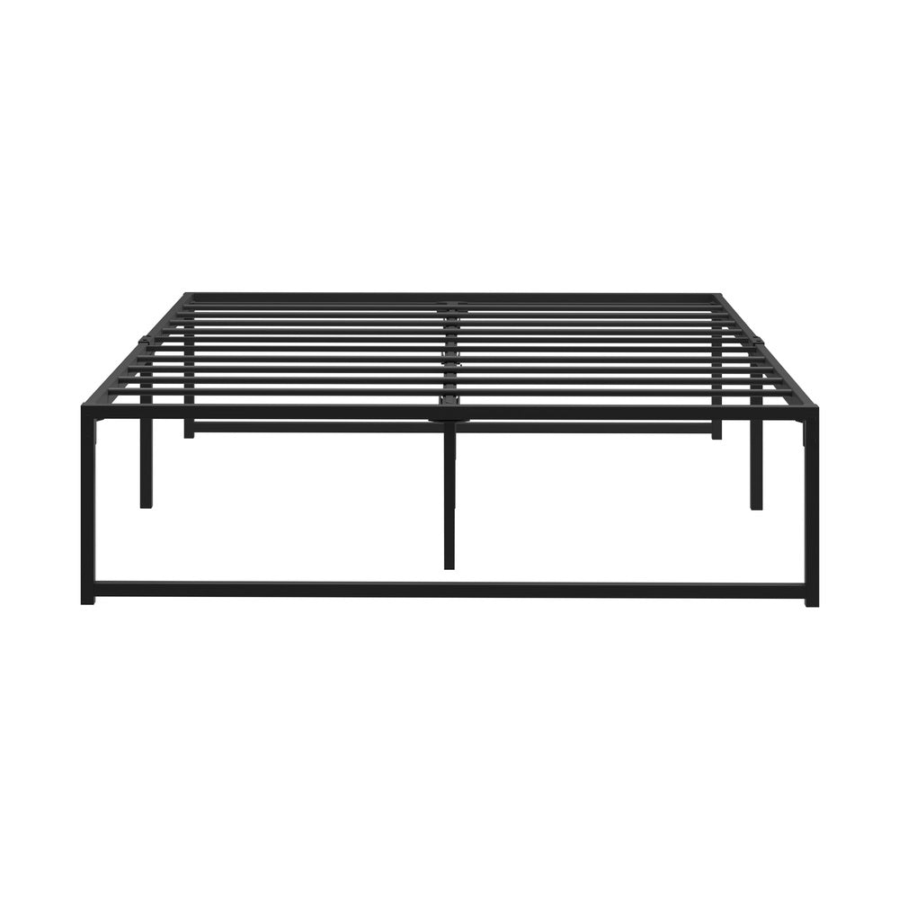Oikiture Metal Bed Frame Double Size Beds Platform Black