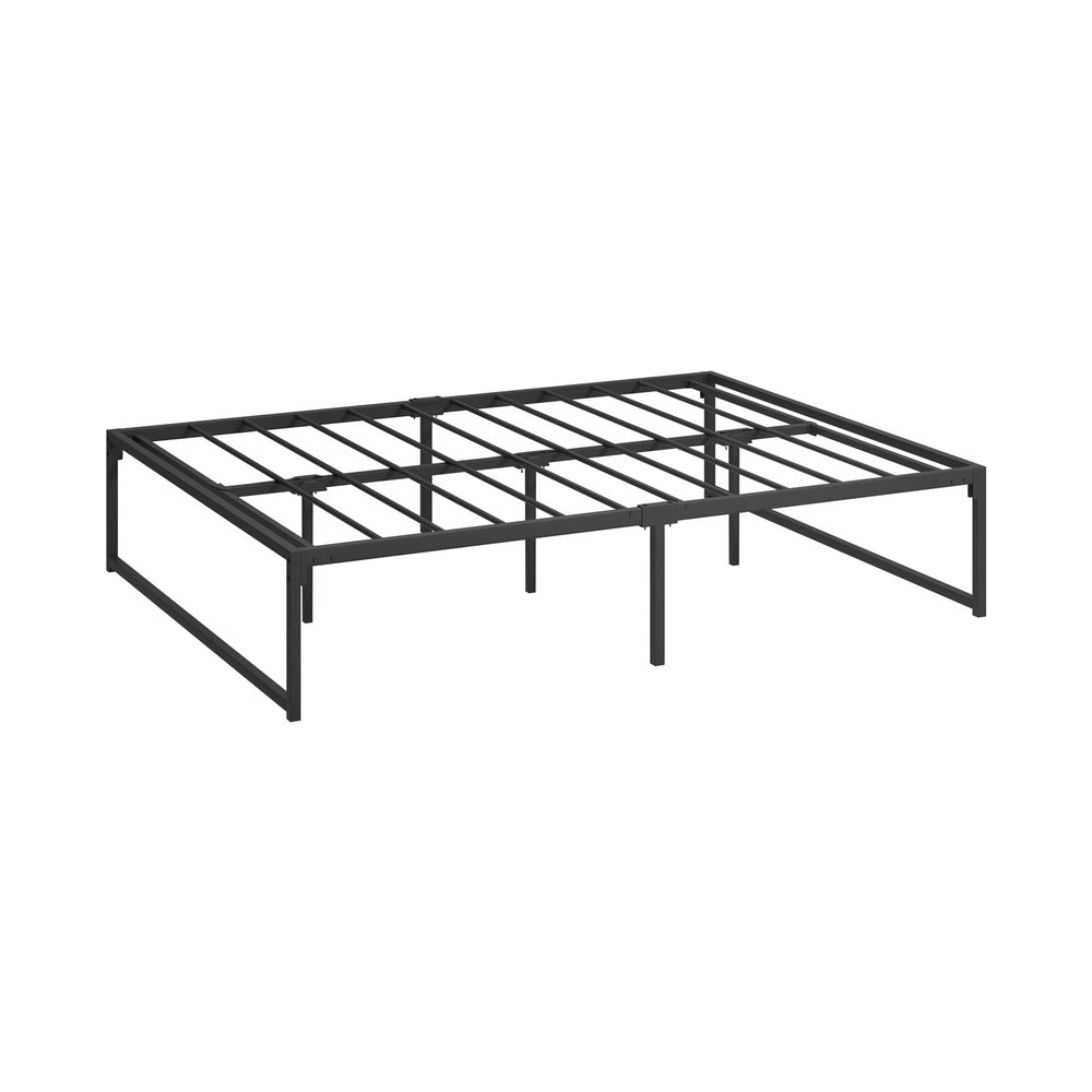 Oikiture Metal Bed Frame Double Size Beds Platform Black