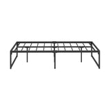 Oikiture Metal Bed Frame Double Size Beds Platform Black - Front View