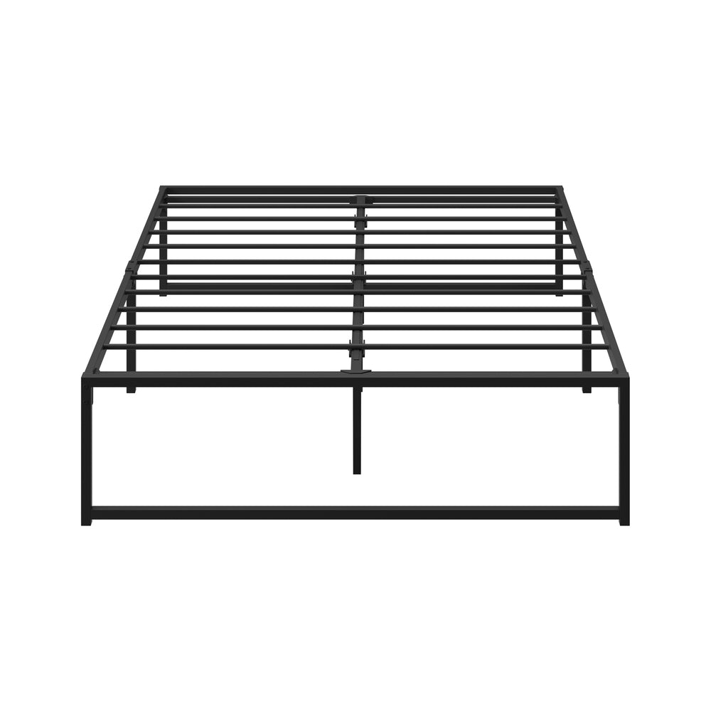 Oikiture Metal Bed Frame Double Size Beds Platform Black