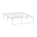 Oikiture Metal Bed Frame Double Size Bed Base White
