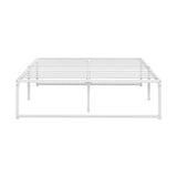 Oikiture Metal Bed Frame Double Size Bed Base White
