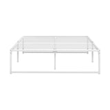 Oikiture Metal Bed Frame Double Size Bed Base White - Extra Image