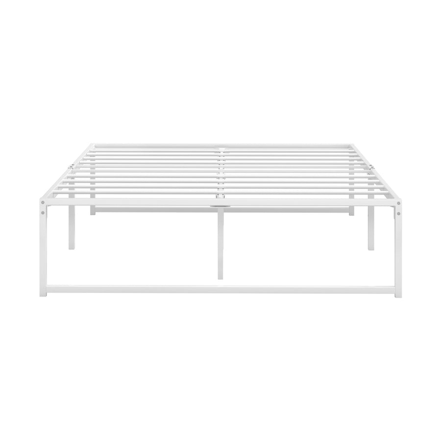 Oikiture Metal Bed Frame Double Size Bed Base White