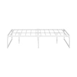 Oikiture Metal Bed Frame Double Size Bed Base White