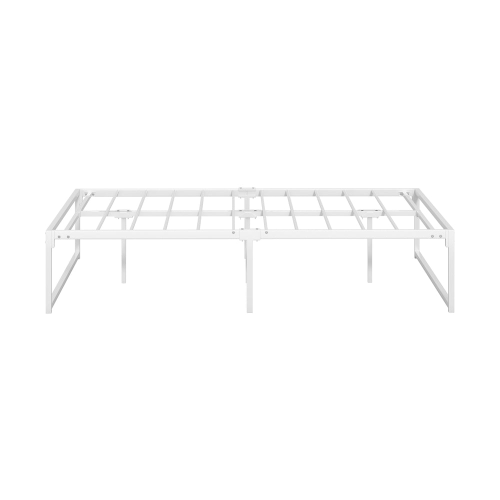 Oikiture Metal Bed Frame Double Size Bed Base White